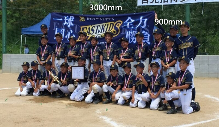 横3000mm×縦900mmの横断幕