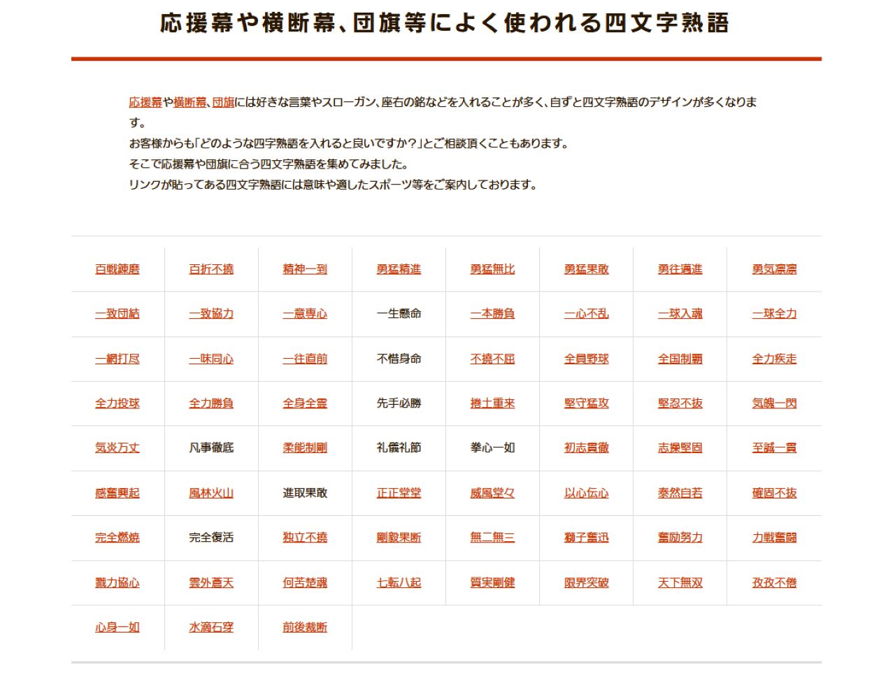 よく使われる四文字熟語