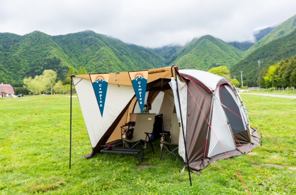 キャンプで飾る三角ペナント