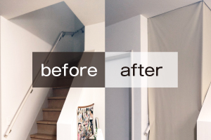 垂れ幕やロールスクリーンで寒さ対策を！